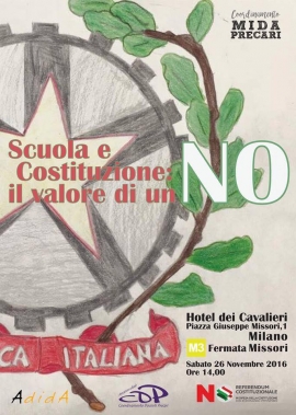 CONVEGNO IL 26 NOVEMBRE 2016 PRESSO L&rsquo; HOTEL DEI CAVALIERI - MILANO, PIAZZA GIUSEPPE MISSORI, 1, DALLE ORE 14:00 ALLE 19:30, COORDINAMENTO MIDA PRECARI E LE ASSOCIAZIONI ADIDA E CDP